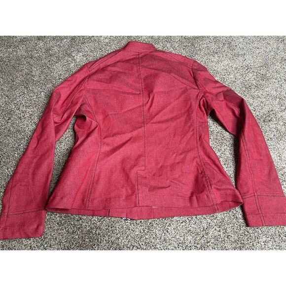 Canvasbacks Jacket Womens Red Blazer Jacket Hidden Button Size Medium - Picture 3 of 7